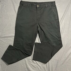Carhartt B316 Black Carpenter Twill Work Pants Mens Size 42x34 Khaki Double Knee